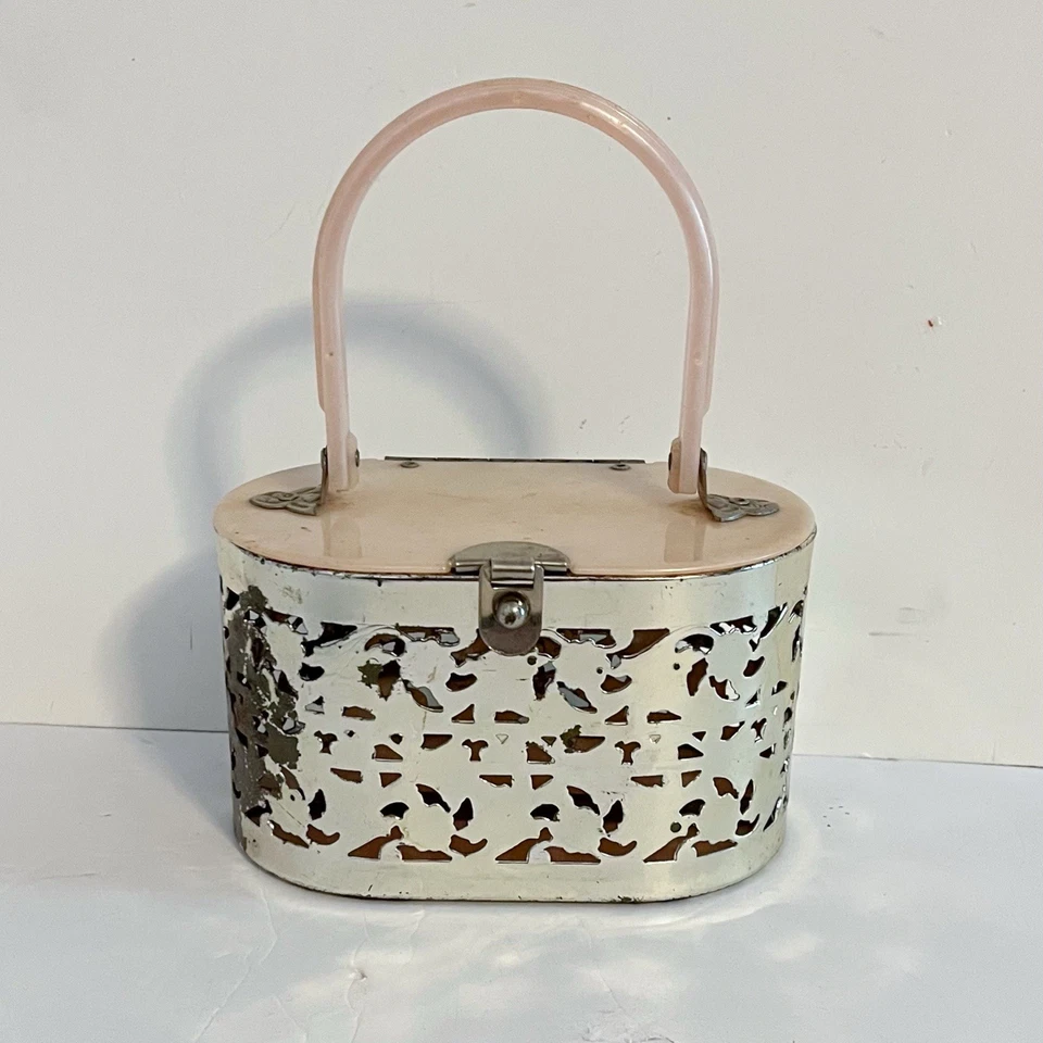 Cartera caja vintage años 50 niña Pascua metal y plástico Foto 2 de 4