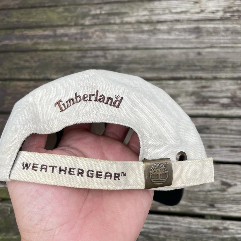 LOGOTIPO VINTAGE TIMBERLAND WEATHERGEAR BEGE COURO MARROM BICO ÁRVORE AJUSTÁVEL - Imagem 3 de 4