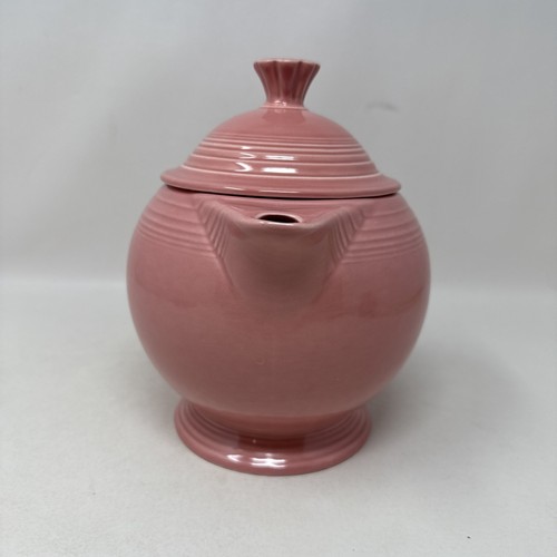 Fiesta Fiestaware Rose Pink Peony Large Teapot with Lid Pitcher 7" Tall - Picture 3 of 18
