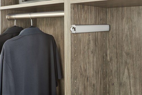 Rev-A-Shelf 14" Telescoping Closet Hanging Valet Rod, Chrome, CVLSL-14-CR-1 - Picture 2 of 5