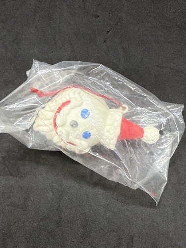 De Colección Años 90 Jack in the Box Bola de Papá Noel Adorno de Navidad Cabeza de Gato Plástico 3" Nuevo de Lote Antiguo - Imagen 2 de 6