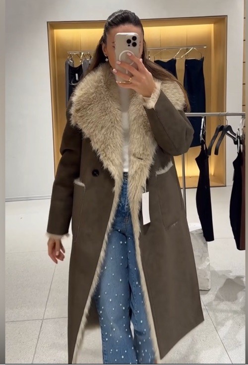 ZARA REVERSIBLE FAUX FUR DOUBLE-FACED LONG COAT  thumbnail 12