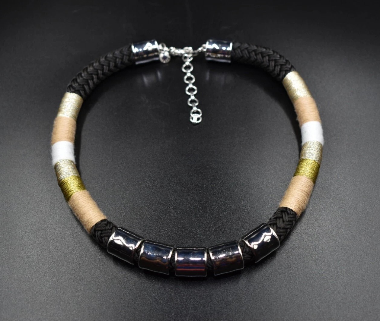 J. CREW THREADED CHOKER STATEMENT NECKLACE MULTIC… - image 13