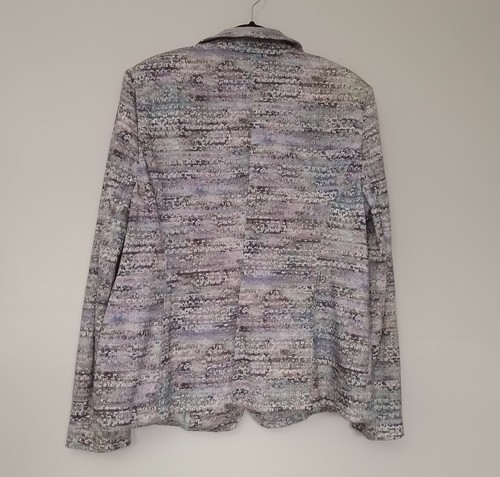 Womens Basler Purple Geometric Print Long Sleeve Lightweight Jacket Size 20 - Picture 2 of 9