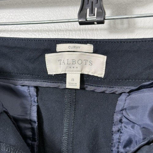 Talbots Womens 8 Curvy Dress Pant Navy Blue Business Career Trousers w/Pockets - Picture 3 of 4