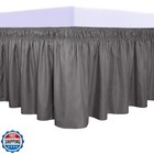 PureFit Wrap Around Ruffled Bed Skirt with Adjustable Elastic Bel