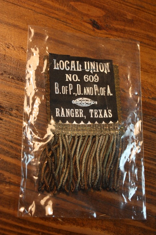Old Silk Labor Union Ribbon B of P D & P of A Painters Paperhangers Ranger Texas