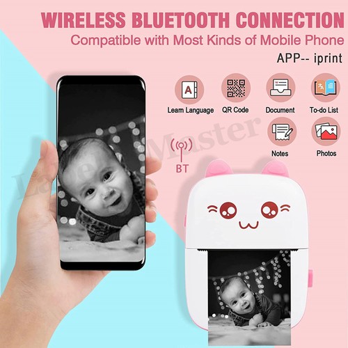 Mini Pocket Thermal Printer Wireless Bluetooth Printing Phone Photo Paper Label - Picture 4 of 15