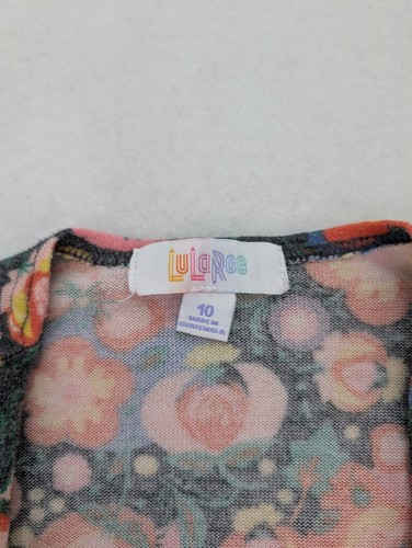 LuLaRoe Mädchen Staubtuch Strickjacke Pullover Größe 10 Sarah Blumenmuster - Bild 3 von 11