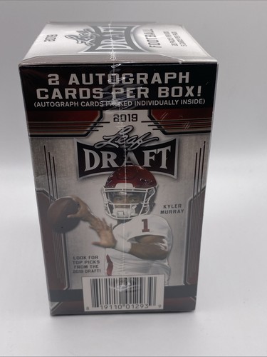 2019 Leaf Draft Football Factory Sealed Blaster Box 2 Autographs Per Box - Picture 2 of 4