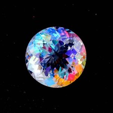 50.50 Ct Natural Round Cut Rainbow Color Mystic Topaz Gemstone Certified New