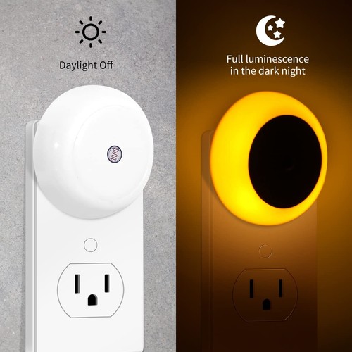 6 Pack Amber Night Light LED Night Lights Plug into Wall with Dusk to Dawn senso - Picture 3 of 7