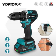 2 Battery Cordless Hammer Drill Electric Screwdriver Set Combi Driver High Power
