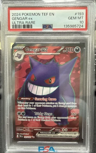 2024 Pokémon Gengar EX Ultra Rare Holo 193/162 SV05 Temporal Forces PSA 10