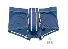 Real Men   Size XL   Nylon 3" Inseam Boxer Brief - Pouch B - Dark Blue/White