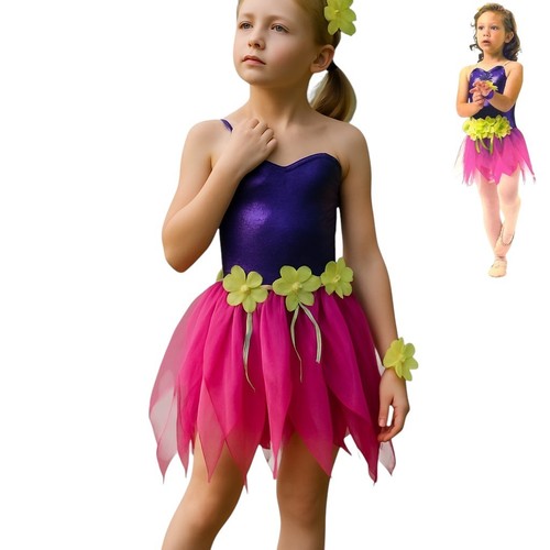 Pixie Dust Child Large Dance Costume Pixie Sugar Plum Fairy Hula Island Girl - Picture 12 of 12