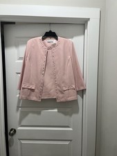 Light Pink Alfred Dunner Blazer Beading Detail Size Petite 12