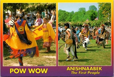 Native American Pow Wow Traditional Gathering Continental Postcard B063