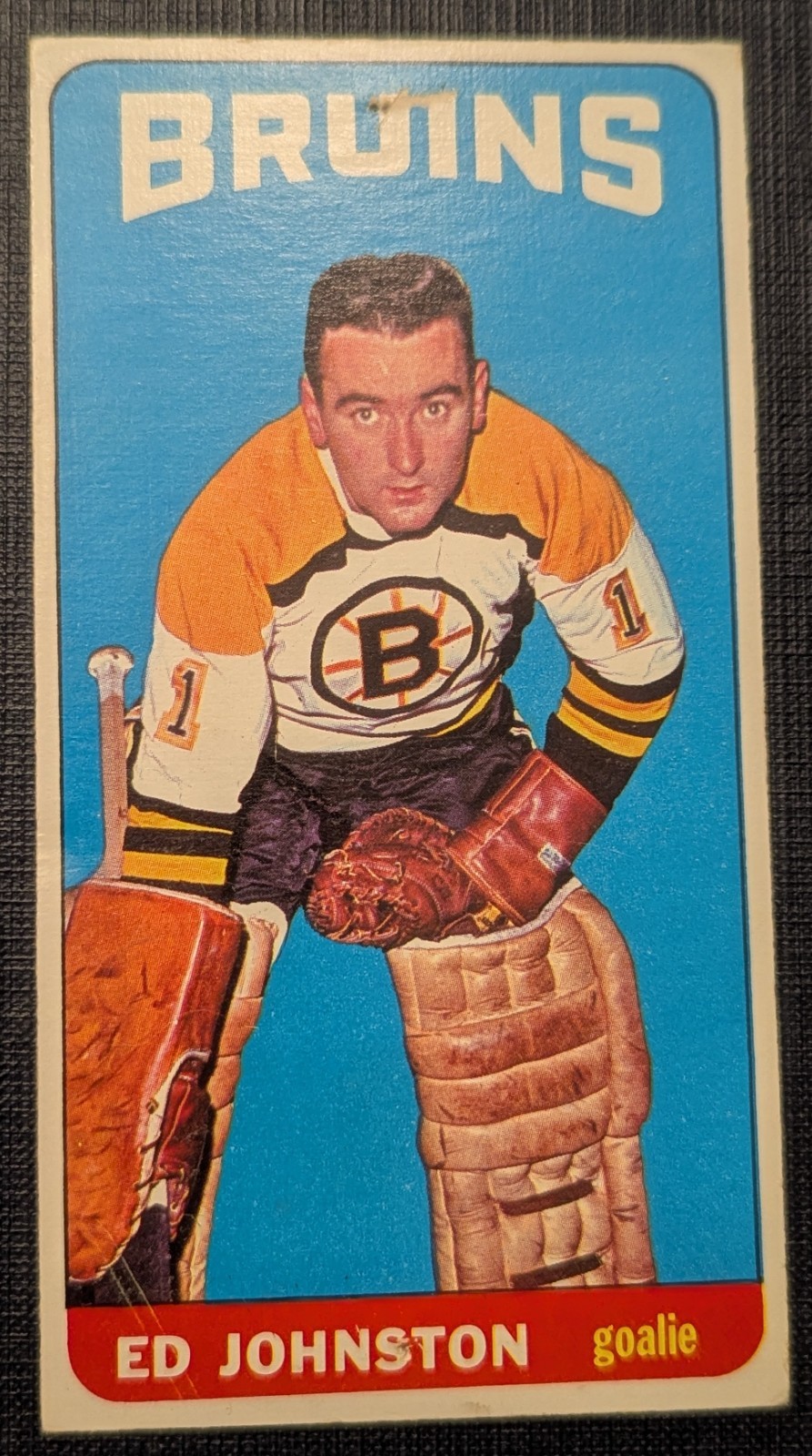 1964-65 Topps Tall Boy #21 Ed Johnston Bruins Hockey Card