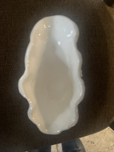 Vintage Lenwile Ardalt White Porcelian Cupid Cherub w Sea Shell Trinket Dish - Picture 4 of 13