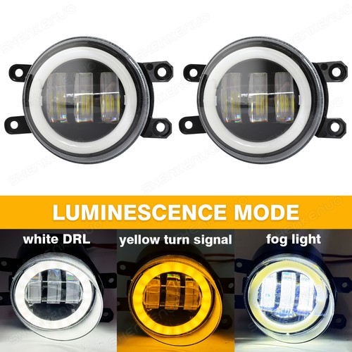 3.5inch Round LED Fog Light Driving Lamp Angel Eye DRL White Yellow Ring 2x - Bild 5 von 11