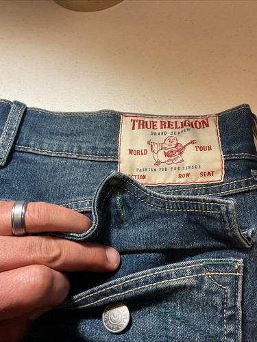 NWT True Religion Rocco SN Flap Relaxed Skinny Jean Size 34x32 Men Dark Scorched - Picture 19 of 21