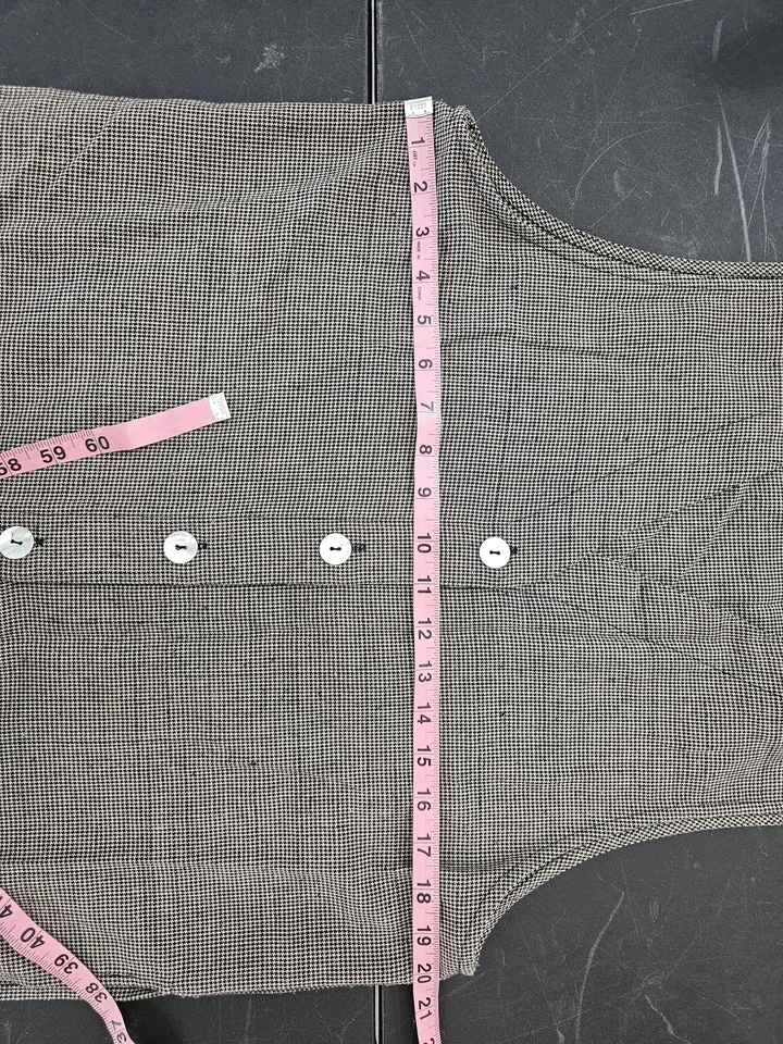 Chaleco Croft & Barrow vintage para mujer pequeño pata de gallo abotonado hecho en EE. UU. AÑOS 90 Foto 3 de 4