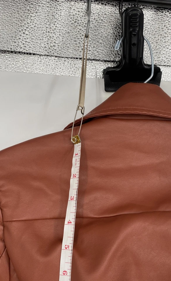 Love Tree Womens Brown Quilted Long Sleeve Motorcycle Jacket Size Medium - Image 3 of 4