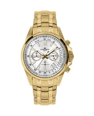 JACQUES LEMANS Men Quartz Casual Watch Classic Dress Silver Dial Waterproof Roun