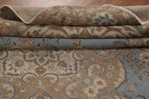 Light Blue Over-Dyed Handmade Traditional Living Room Area Rug 10x13 Carpet - Picture 18 of 22