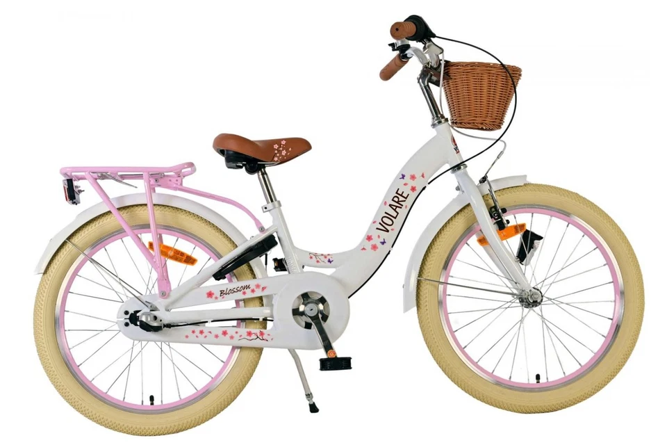 Volare Blossom Kinderfahrrad für Mädchen - 20 Zoll - Weiß mit Nexus 3 Gängen