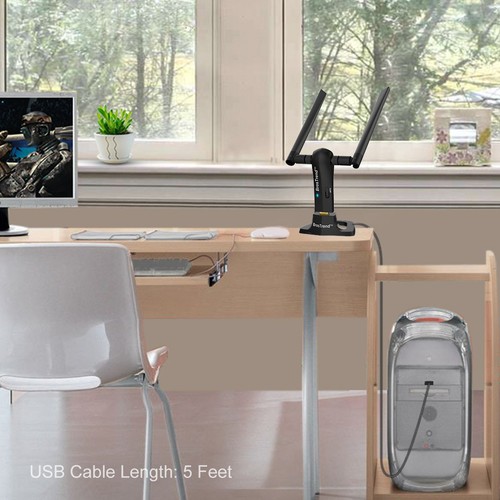 1200Mbps Long Range USB WiFi Adapter for PC Desktop Laptop of Windows 11/10/8... - Picture 3 of 8