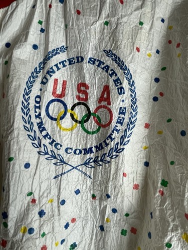 Chaqueta cortavientos de bombardero Confetti Tyvek 1988 del equipo olímpico de Estados Unidos talla pequeña - Imagen 6 de 11