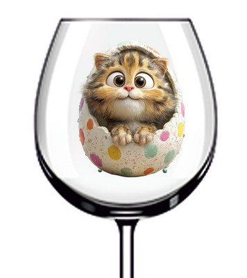 12x Ostern Katze Kätzchen Vinyl Aufkleber Abziehbild Becher Weinglas Flasche Laptop Becher