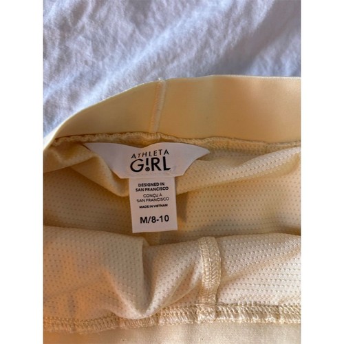 Athleta Girl Pleated Tennis Skirt Yellow Size M Built-in Shorts - Picture 2 of 9