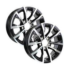 eCustomrim 2-Pack Aluminum Trailer Wheels 15X5 15" 5 Lug 4.5 Center Edge Blac...