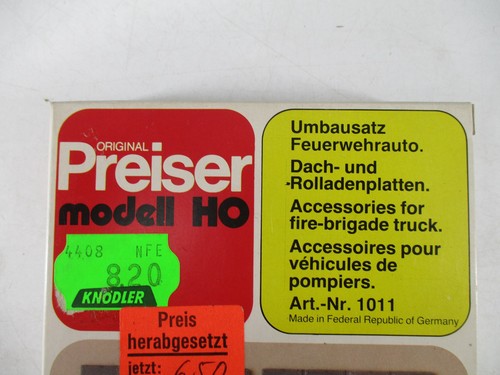 Preiser Spur H0 1011 Bausatz Feuerwehrauto ungebaut in OVP - Bild 3 von 3