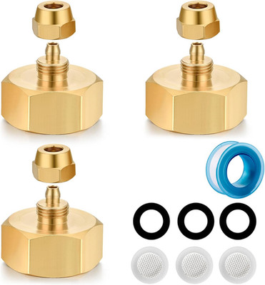 Brass 3/4'' GHT Female to 1/4'' Barb Adapter (3 Pack), Quick Twist Lock Connector