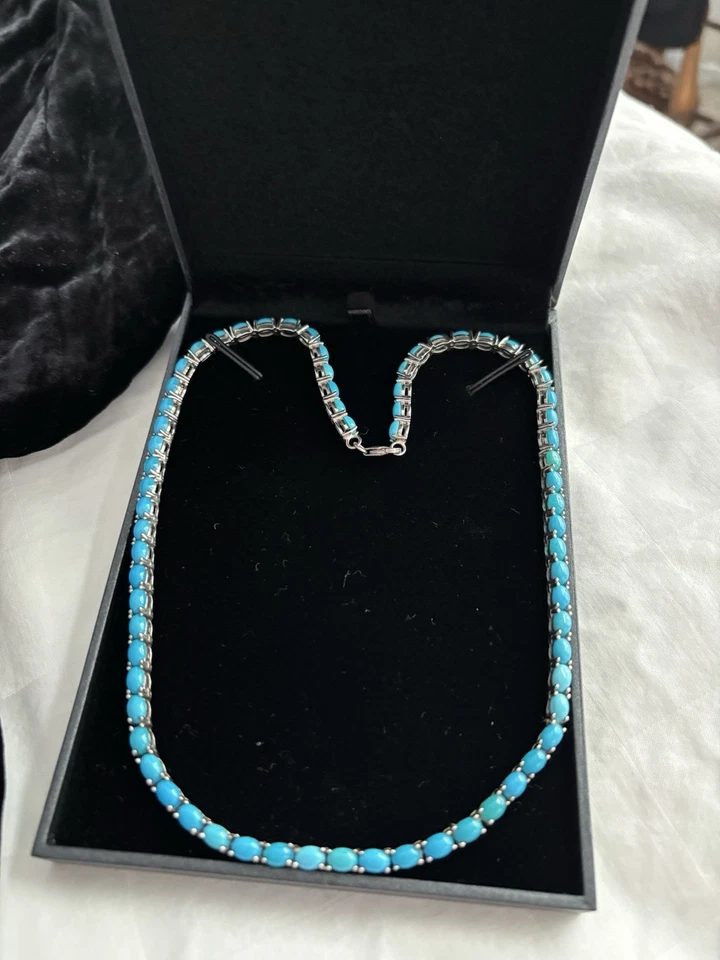 Collar genuino American Sleeping Beauty certificado de autenticidad esterlina Foto 4 de 4