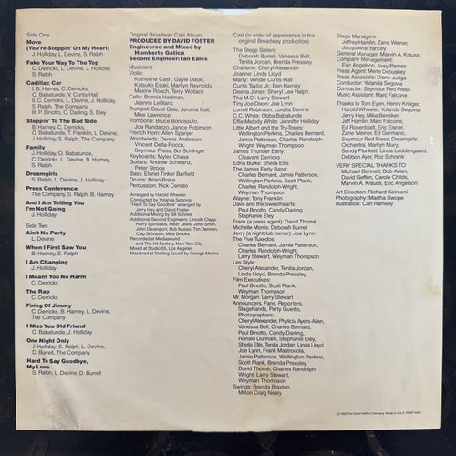 Dreamgirls Original Broadway Cast Album 12” LP 1982 Geffen GHSP 2007 Hype Promo - Picture 5 of 8