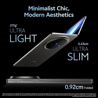 スマートフォン本体 vivo X Fold5 Gray 512GB Global VIVO X Fold5 Titanium Gray 16GB RAM 512GB Storage India Global