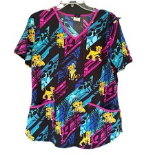 Disney Simba Lion King Cub Scrub Top Size Medium Short Sleeve