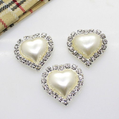 10 PCS Hair Accessories Flower Rhinestone Buttons Handmade DIY Pearl Jewelry - Picture 5 of 12