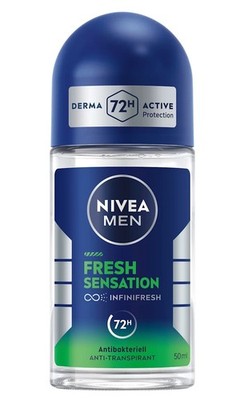 99,83 /L- 6er Pack Nivea Men Deo RollOn,72H Antitranspirant-Fresh Sensation-50ml