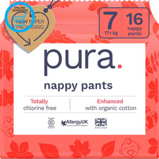 Eco Nappy Pants - Size 7 (17Kg+), 16 Nappies, Pull up Disposable Baby Nappies fo 0.69 per nappy