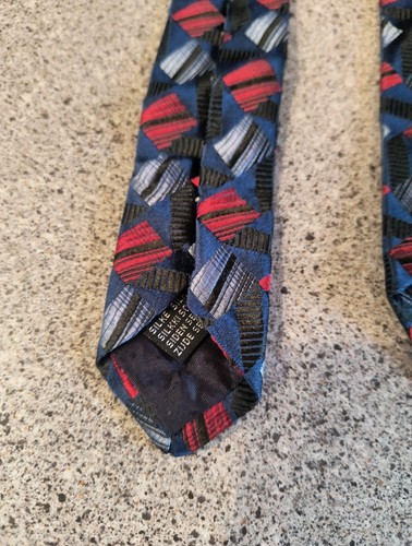 Emilio Romano Krawatte Herren Krawatte 100% Seide Blau und Rot Made In Italy " - Bild 5 von 9