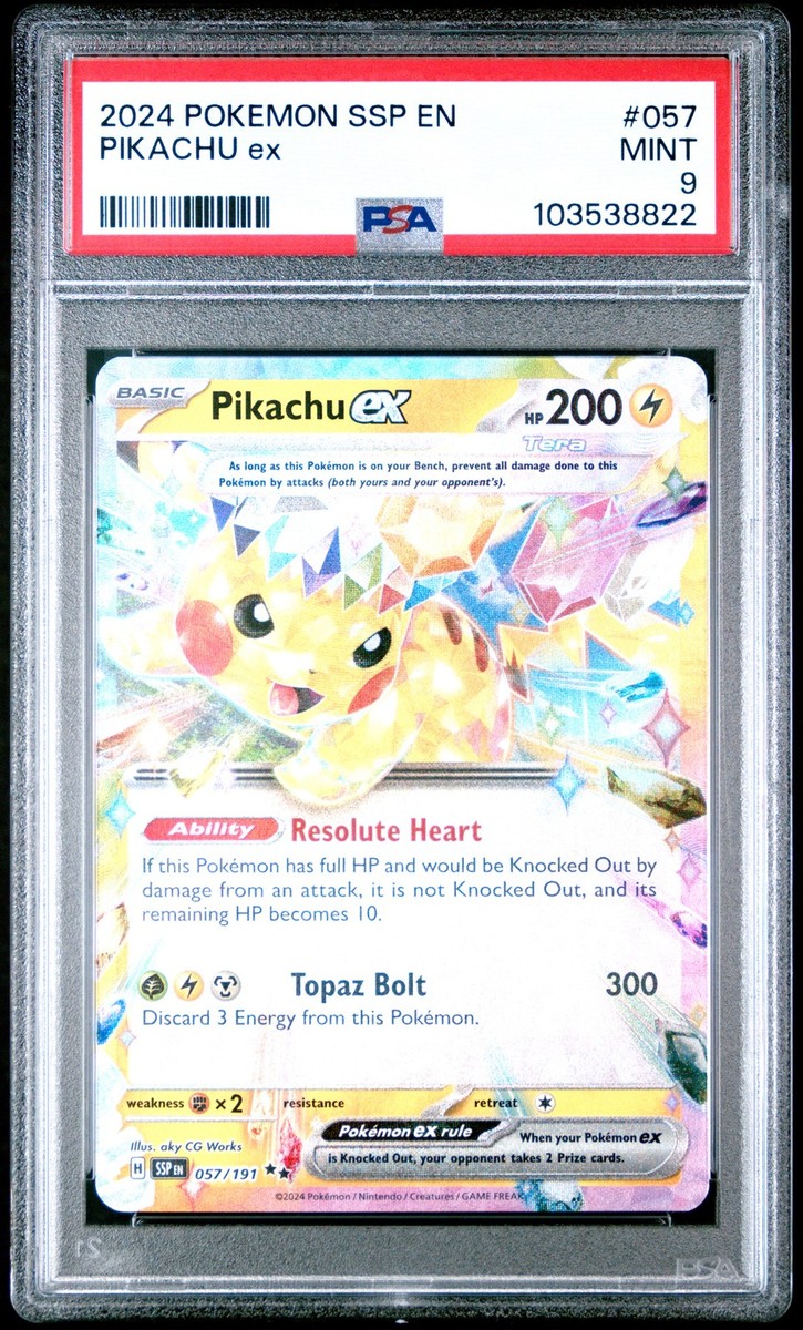 2024 POKEMON SSP EN-SURGING SPARKS #057 PIKACHU EX PSA 9 | eBay