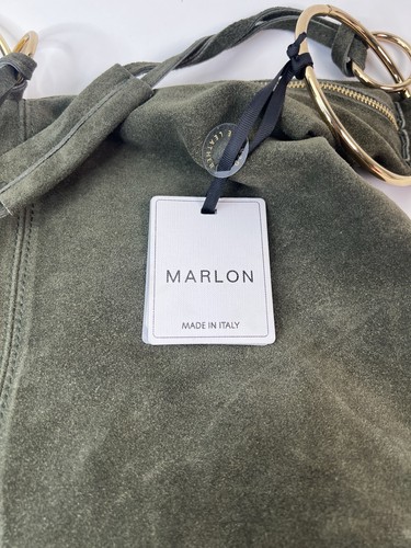 Marlon Wildleder Slouchy Hobo Schultertasche Xbody Verde Camouflage Gold Ringe XL - Bild 2 von 7