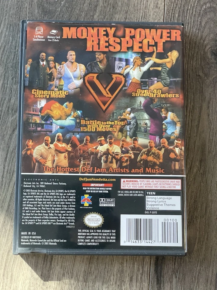 Def Jam Vendetta (Nintendo GameCube, 2003) Complete w/ Manual TESTED & WORKS - Image 3 of 4