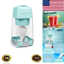 Electric Snow Cone Maker with Stainless Steel Blades - Easy Clean, Aqua Style